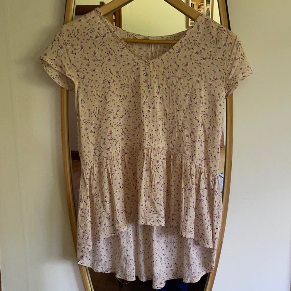 Light pink shirt with flowers size small